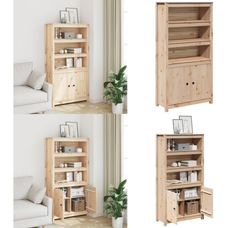 Vidaxl - Buffet haut 80x35x154 cm Bois massif de pin - Buffet Design Classique - Meuble De Rangement - Armoire Bois Massif - Buffet En Pin - Meubles