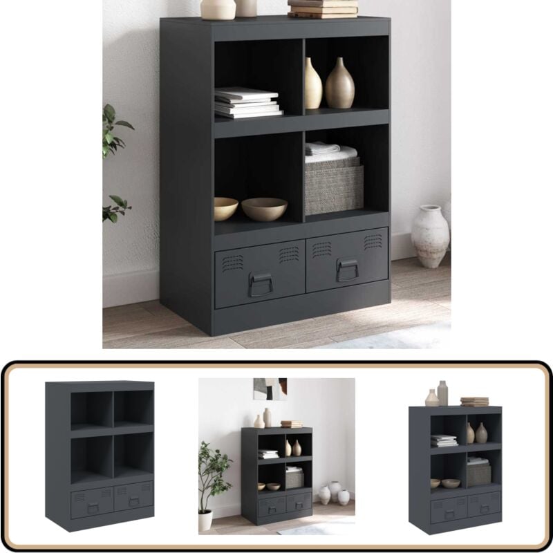 Vidaxl - Buffet haut anthracite 67x39x95 cm acier - Buffet Design - Meuble Rangement - Buffet Moderne - Buffet Industriel - Meubles Salon