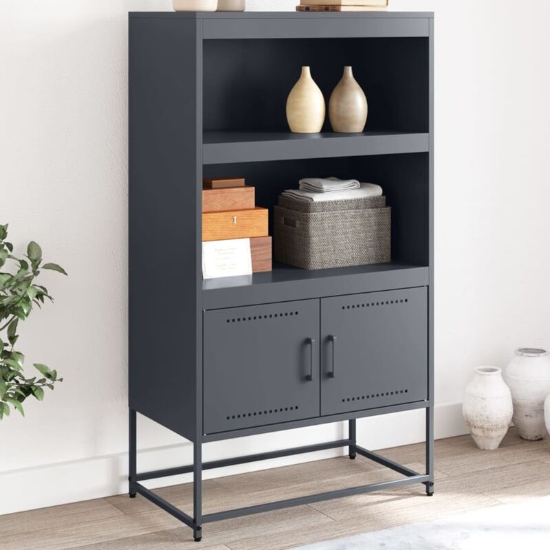 Vidaxl - Buffet haut anthracite 68,5x38,5x123,5 cm acier