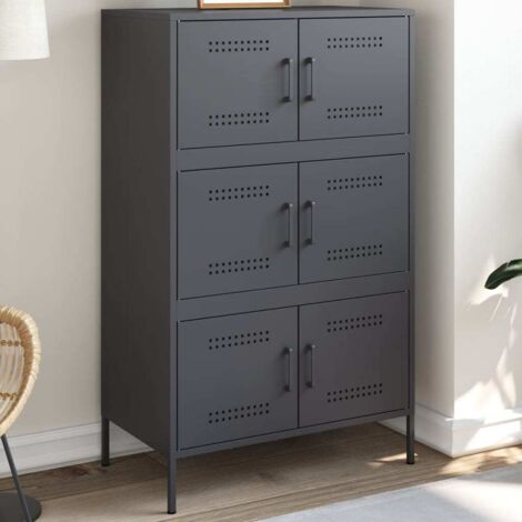 Buffet haut anthracite 68x39x113 cm acier vidaXL