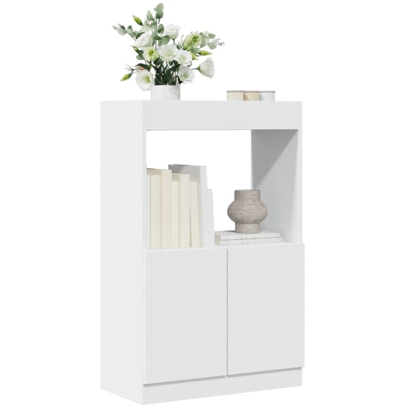 Buffet haut blanc 63x33x100 cm bois d'ingénierie - Vidaxl
