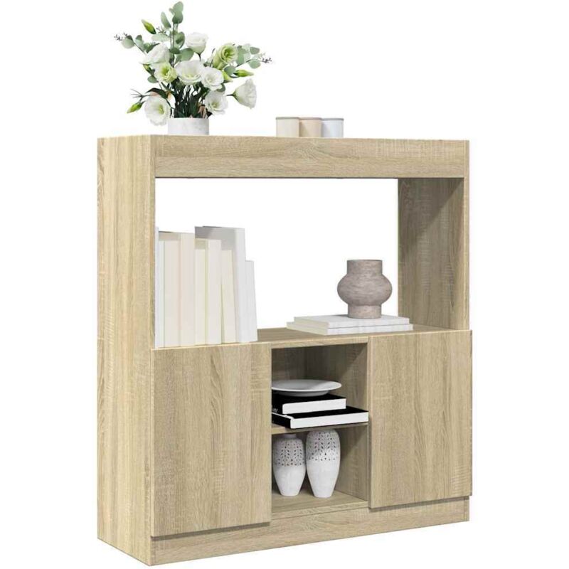 Buffet haut chêne sonoma 92x33x100 cm bois d'ingénierie - Vidaxl