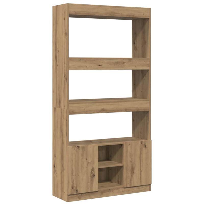 Buffet haut chêne artisanal 92x33x180 cm bois d'ingénierie Vidaxl