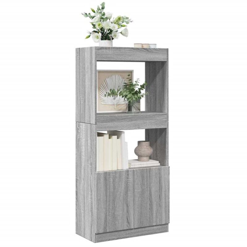 Vidaxl - Buffet haut sonoma gris 63x33x140 cm bois d'ingénierie