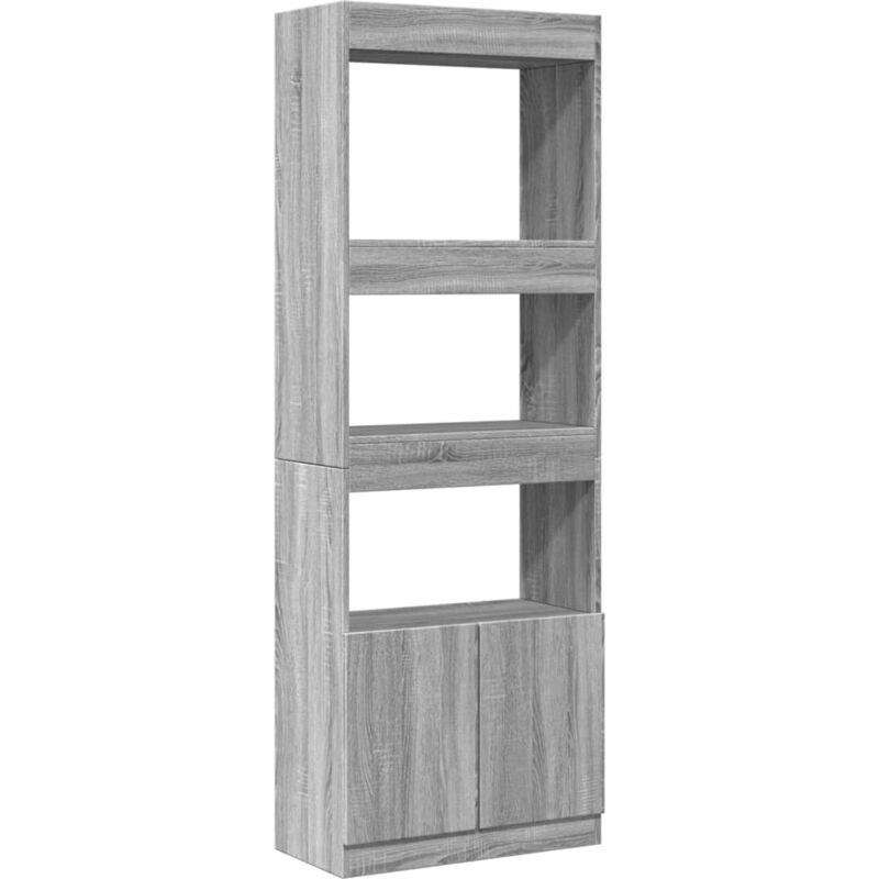 Buffet haut 63x33x180 cm sonoma gris bois d'ingénierie Vidaxl
