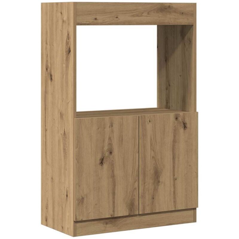 Buffet haut chêne artisanal 63x33x140 cm bois d'ingénierie Vidaxl