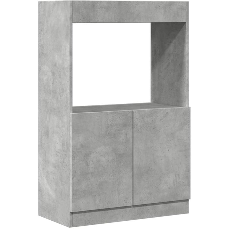 Vidaxl - Buffet haut gris béton 63x33x100 cm bois d'ingénierie