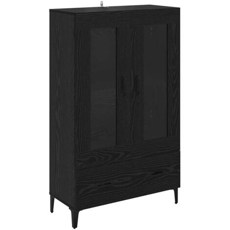 Buffet Haut Armoire avec tiroir Chêne noir 70 x 31 x 115 cm
