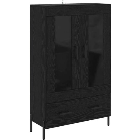 Buffet Haut Armoire avec tiroir Corona Chêne noir 69,5 x 31 x 115 cm