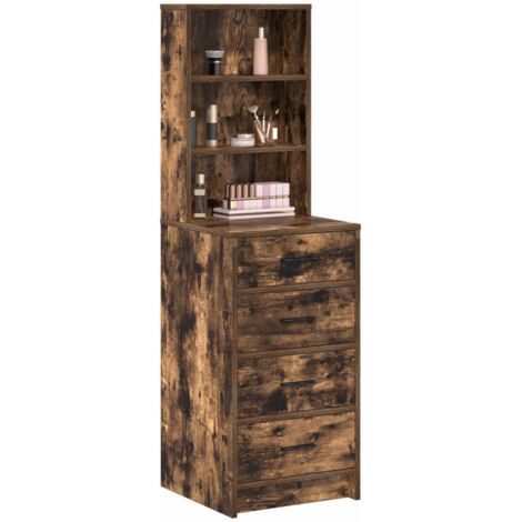 Buffet Haut Armoire Chêne fumé 40 x 41 x 135 cm Bois d'ingénierie
