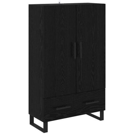 Buffet Haut Armoire Chêne noir 69,5 x 30 x 115 cm Bois d'ingénierie