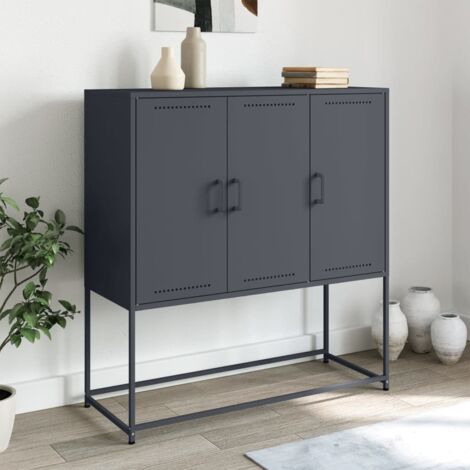 Buffet haut-Armoire de rangement anthracite 100,5x39x107 cm acier 738410