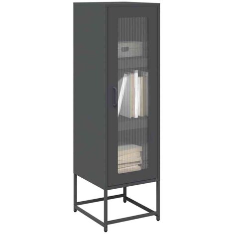 Buffet haut-Armoire de rangement anthracite 36x39x123 cm acier laminé à froid 834480