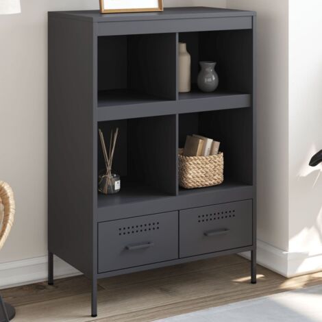 Buffet haut-Armoire de rangement anthracite 68x39x101,5 cm acier 775017