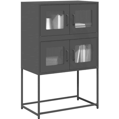 Buffet haut-Armoire de rangement anthracite 68x39x107 cm acier 795599