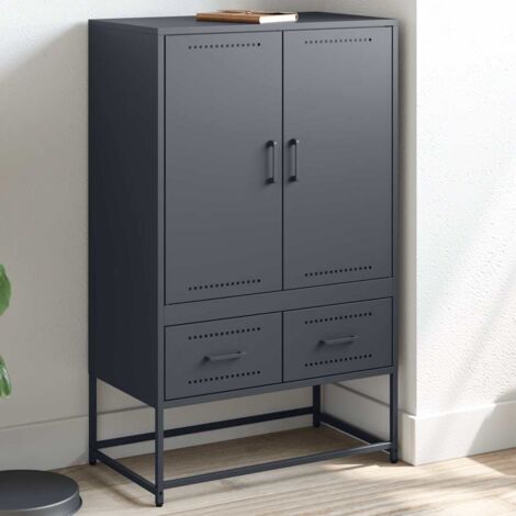 Buffet haut-Armoire de rangement anthracite 68x39x111,5 cm acier 777960