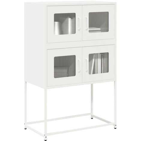 Buffet haut-Armoire de rangement blanc 68x39x107 cm acier 781007