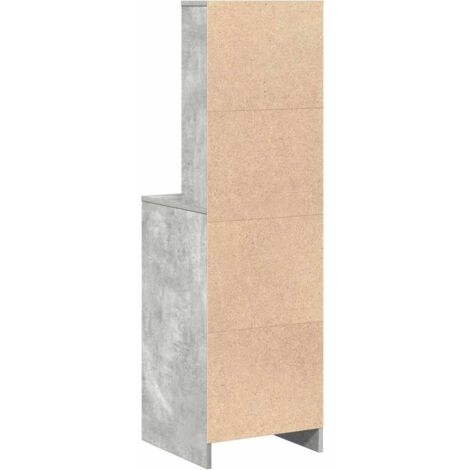 Buffet Haut Armoire Gris béton 40 x 41 x 135 cm Bois d'ingénierie