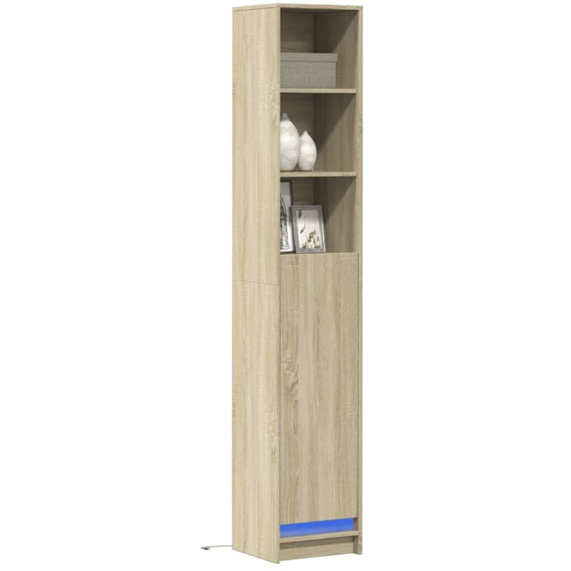 Vidaxl - Buffet avec led chêne sonoma 36x32,5x200 cm bois d'ingénierie