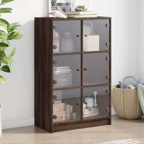 Buffet haut avec portes chêne marron bois d'ingénierie vidaXL
