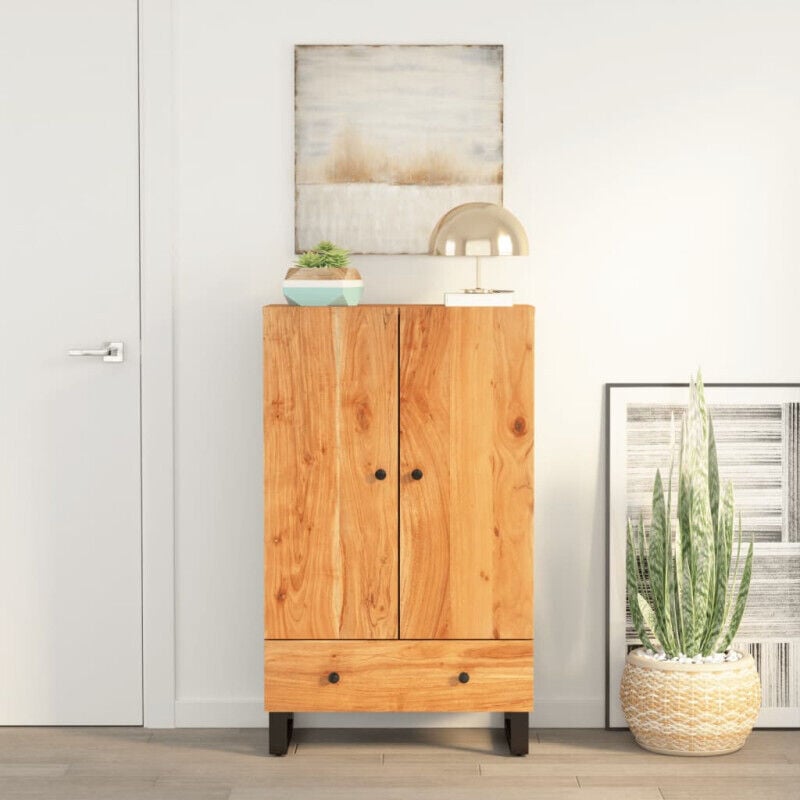 Vidaxl - Buffet haut avec tiroir 60x33x100cm bois massif d'acacia et fer