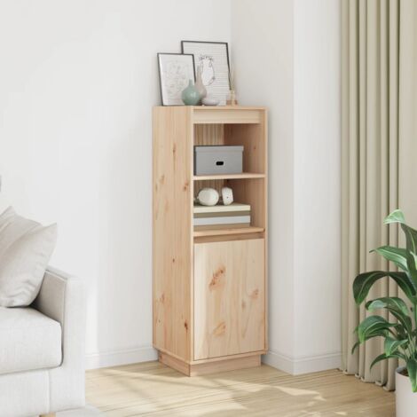 Buffet haut, Bahut, Armoire de rangement 37x34x110 cm Bois massif de pin FR403297 DESIGN IN