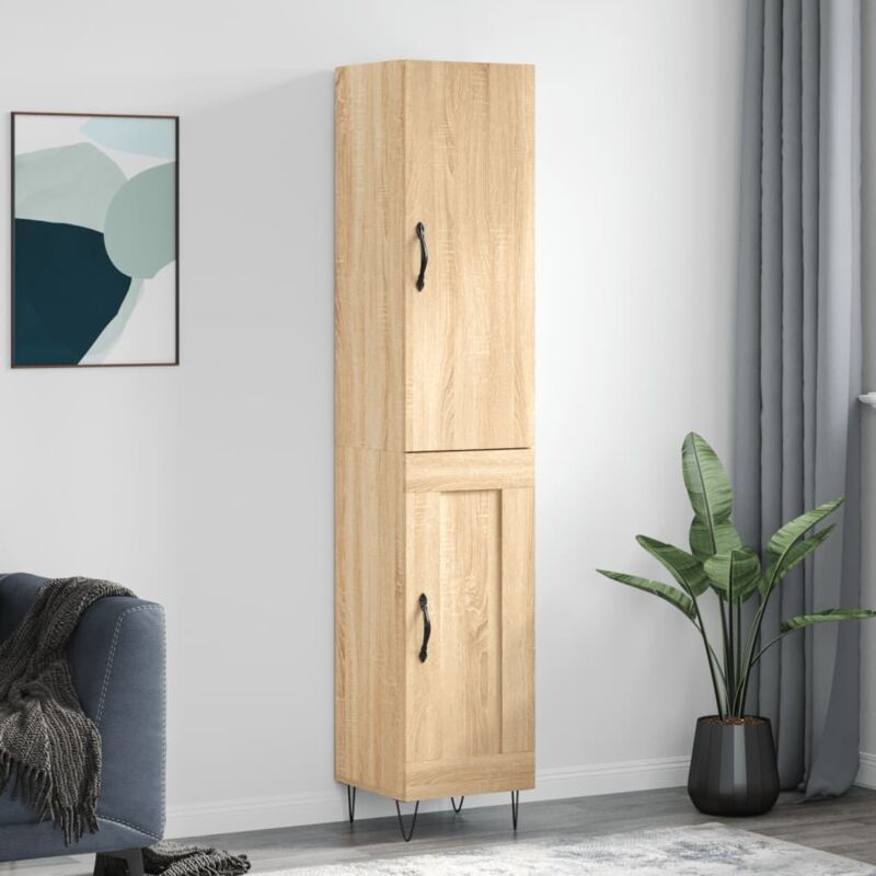 Buffet haut Chêne sonoma 34,5x34x180 cm Bois d'ingénierie vidaXL