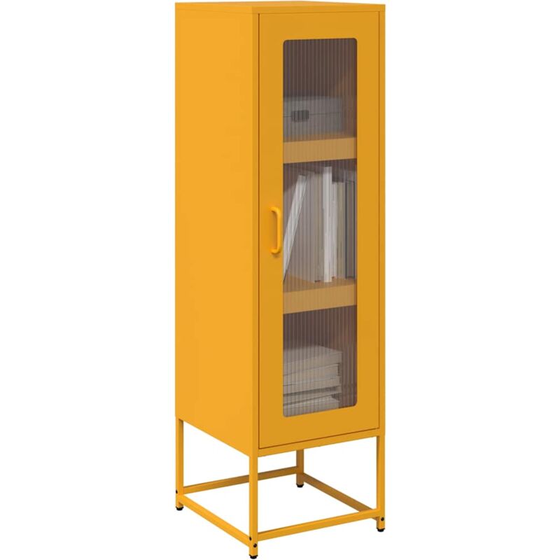 Vidaxl - Buffet haut jaune moutarde 36x39x123 cm acier laminé à froid