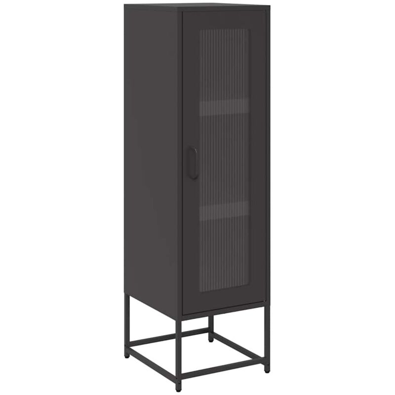 Vidaxl - Buffet haut noir 36x39x123 cm acier laminé à froid