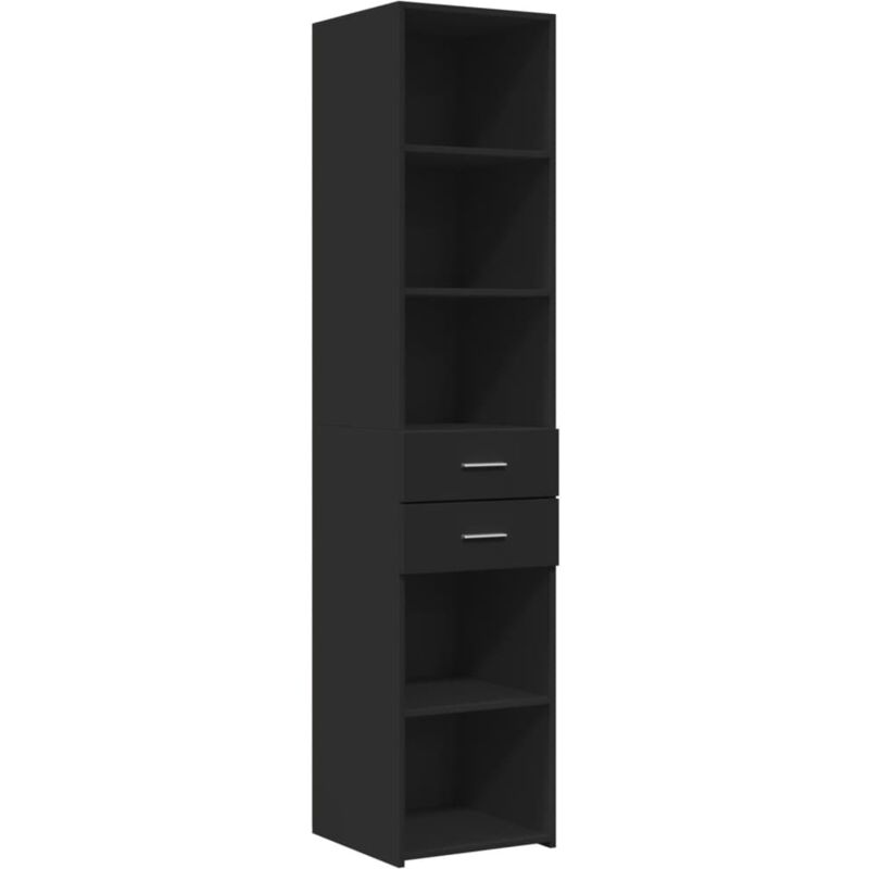 Vidaxl - Buffet haut noir 40x42,5x185 cm bois d'ingénierie