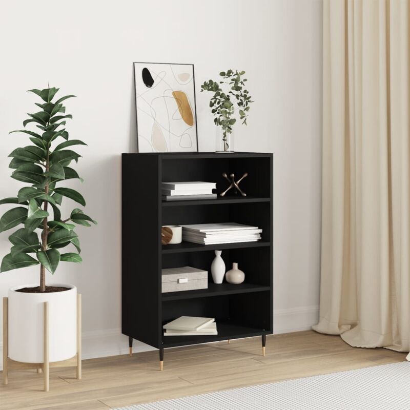 Vidaxl - Buffet haut noir 57x35x90 cm bois d'ingénierie