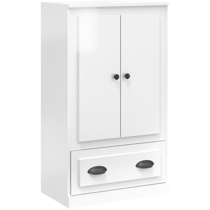 Buffet haut blanc brillant 60x35,5x103,5 cm bois d'ingénierie vidaXL