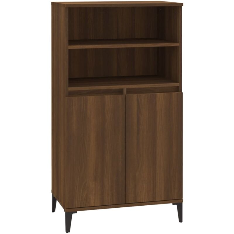 Vidaxl - Buffet haut Chêne marron 60x36x110 cm Bois d'ingénierie