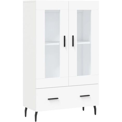 Buffet haut blanc 69,5x31x115 bois d'ingénierie