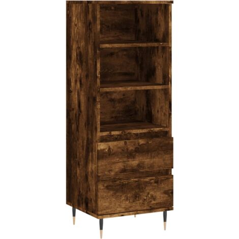 Buffet haut Chêne fumé 40x36x110 Bois d'ingénierie