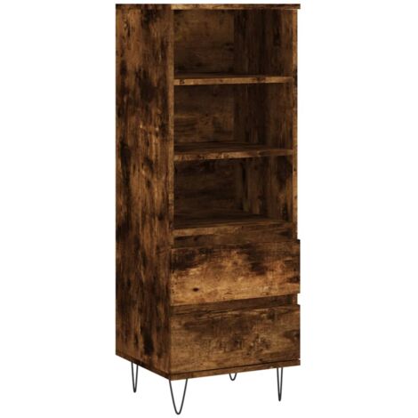 Buffet haut Chêne fumé 40x36x110 Bois d'ingénierie