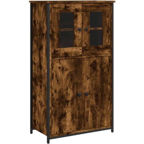 Buffet haut chêne fumé 62x32x106,5 bois d'ingénierie