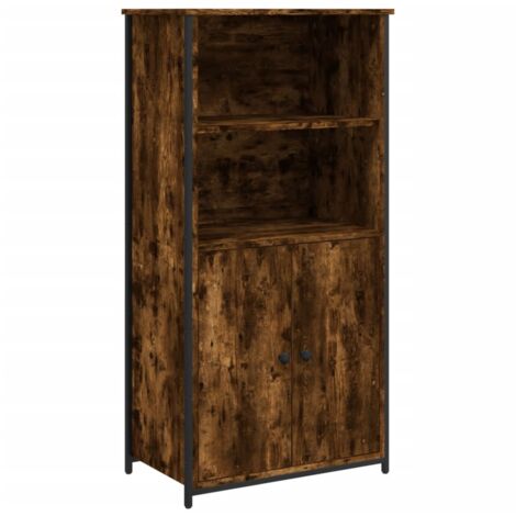 Buffet haut chêne fumé 62x36x121,5 bois d'ingénierie