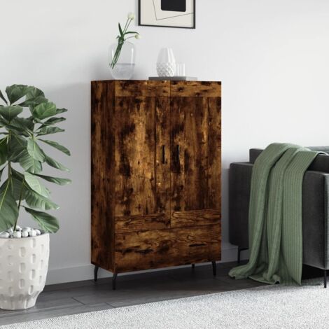 Buffet haut chêne fumé 69,5x31x115 cm bois d'ingénierie vidaXL