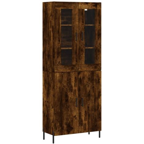 Buffet haut Chêne fumé 69,5x34x180 Bois d'ingénierie