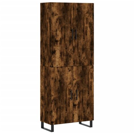 Buffet haut Chêne fumé 69,5x34x180 Bois d'ingénierie