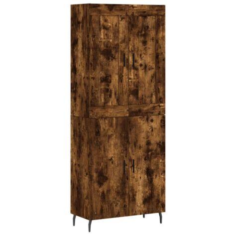 Buffet haut Chêne fumé 69,5x34x180 Bois d'ingénierie