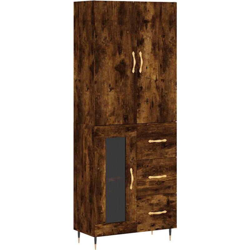 Vidaxl - Buffet haut Chêne fumé 69,5x34x180 cm Bois d'ingénierie