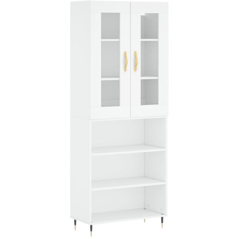 Vidaxl - Buffet haut Blanc 69,5x34x180 cm Bois d'ingénierie