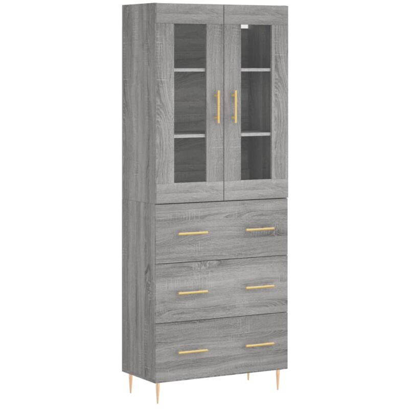 Vidaxl - Buffet haut Sonoma gris 69,5x34x180 cm Bois d'ingénierie