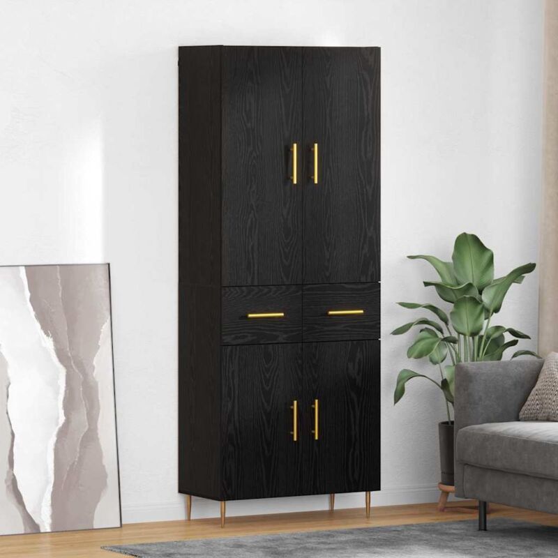 vidaXL Haut Armoire Chêne noir 69,5 x 34 x 180 cm Bois d'ingénierie