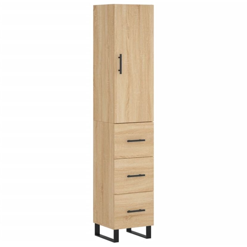 vidaXL Buffet haut Chêne sonoma 34,5x34x180 cm Bois d'ingénierie