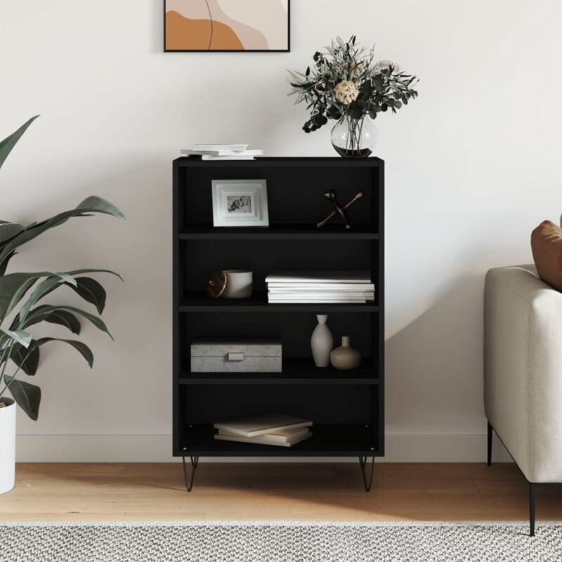 Vidaxl - Buffet haut noir 57x35x90 cm bois d'ingénierie