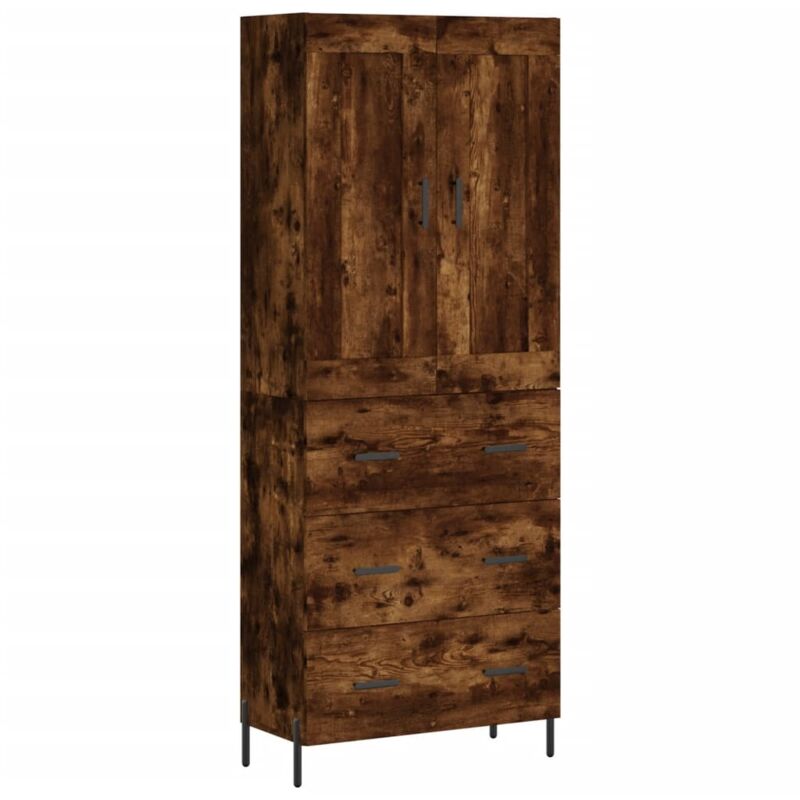 Vidaxl - Buffet haut Chêne fumé 69,5x34x180 cm Bois d'ingénierie
