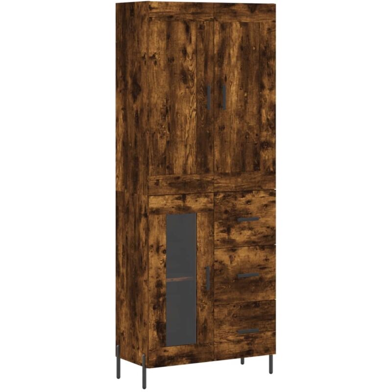 Vidaxl - Buffet haut Chêne fumé 69,5x34x180 cm Bois d'ingénierie